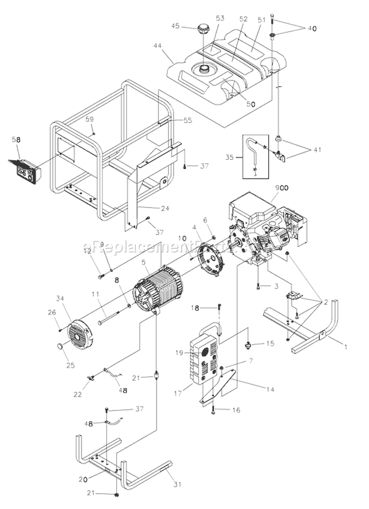 Page C Diagram and Parts List for 030208-2  Briggs and Stratton Generator